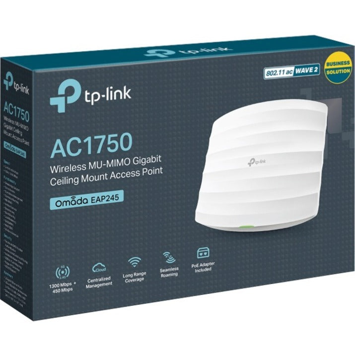 TP-Link Omada AC1750  Dual Band IEEE 802.11ac 1.71 Gbit/s Wireless Access Point - Outdoor EAP245 V3