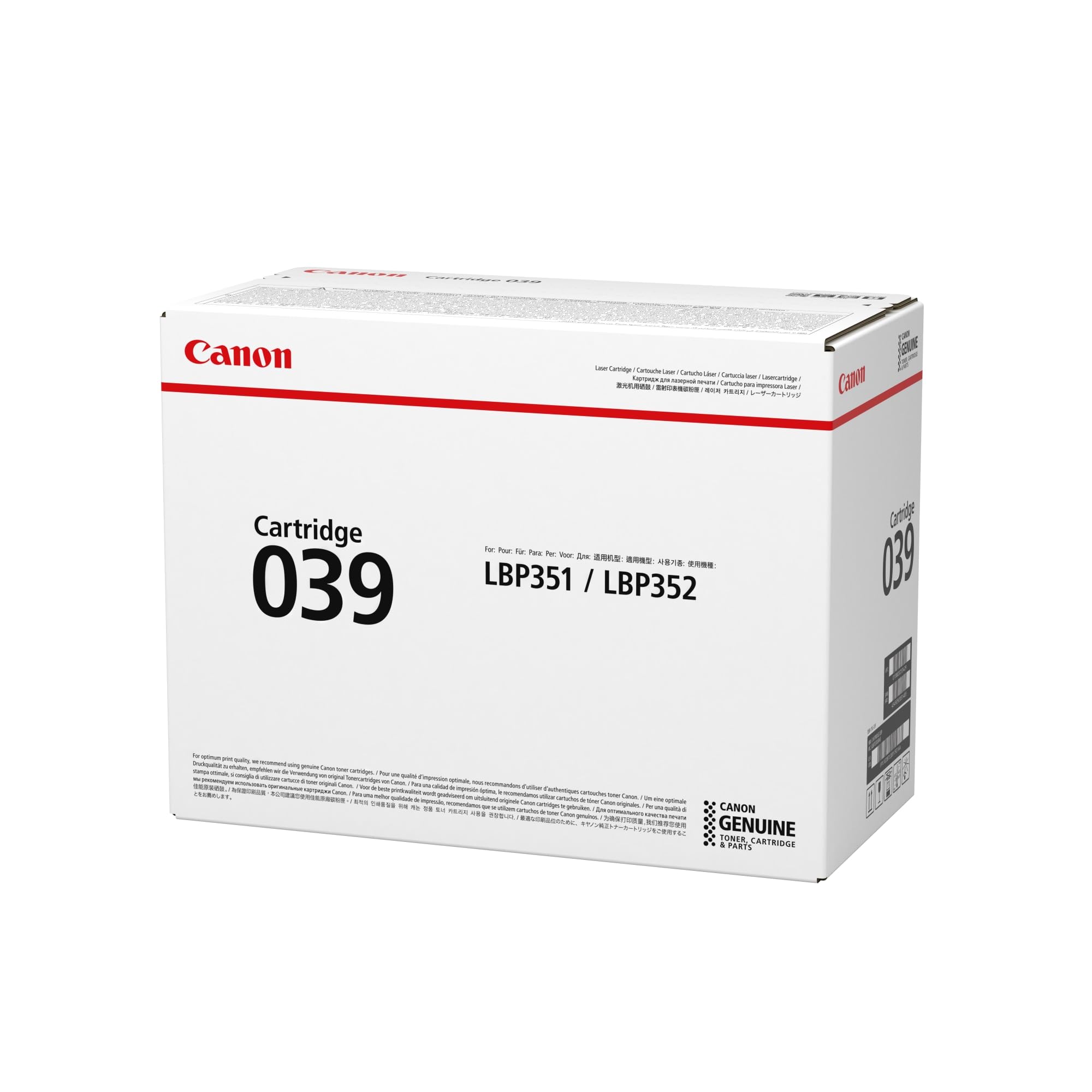 Canon 039 Original Laser Toner Cartridge - Black - 1 Pack 0287C001