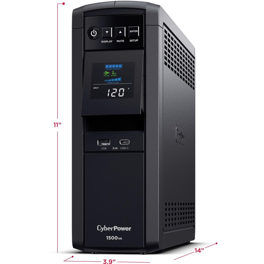 CyberPower PFC Sinewave CP1500PFCLCD - Capacité : 1500VA / 1000W CP1500PFCLCD