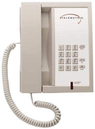 Telematrix 3300MWB Single Line Guest Room Phone Ash - 33039