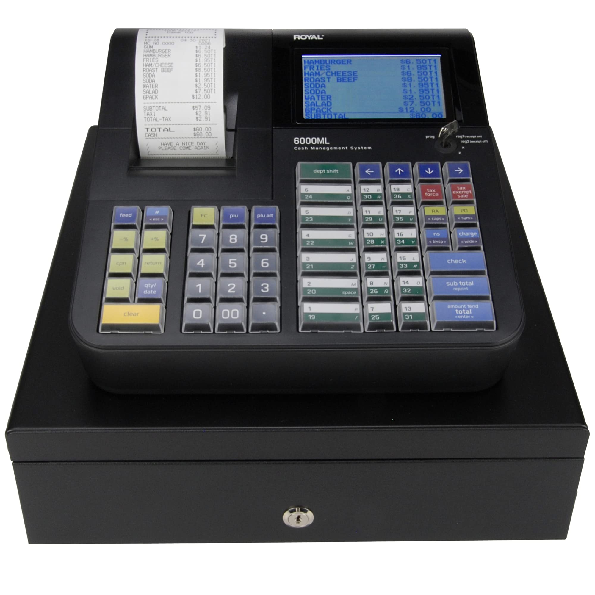 Royal 6000ML Cash Register, Black 89404R