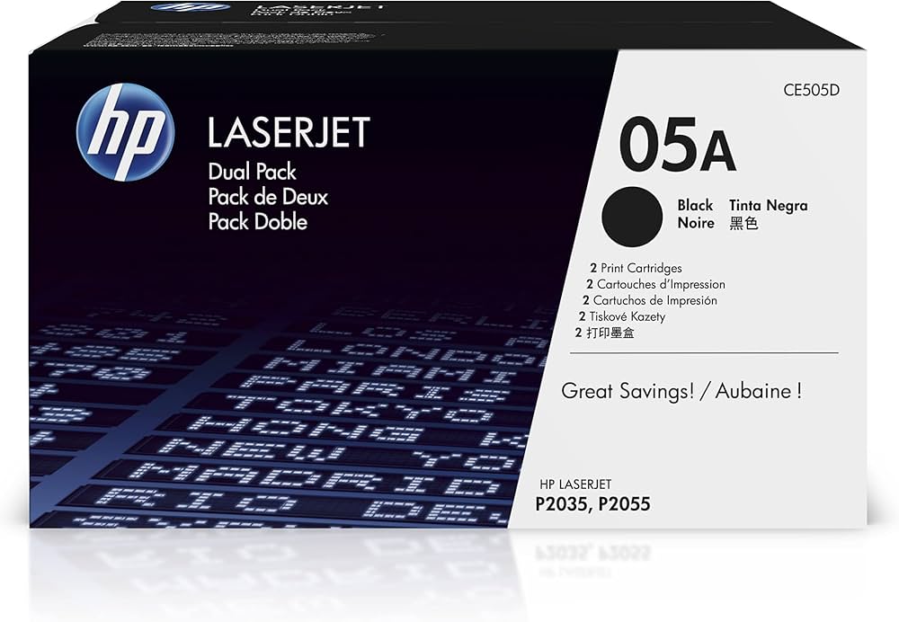 HP 05A Original Laser Toner Cartridge - Black - 2 / Pack CE505A-2PK