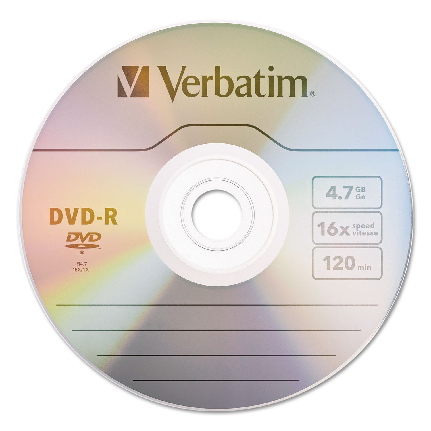 Verbatim DataLifePlus DVD Recordable Media - DVD-R - 16x - 4.70 GB - 100 Pack Spindle 98348