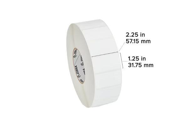 Zebra Label Paper 2.25 x 1.25in Direct Thermal Zebra Z-Select 4000D 1 in core 800322-125