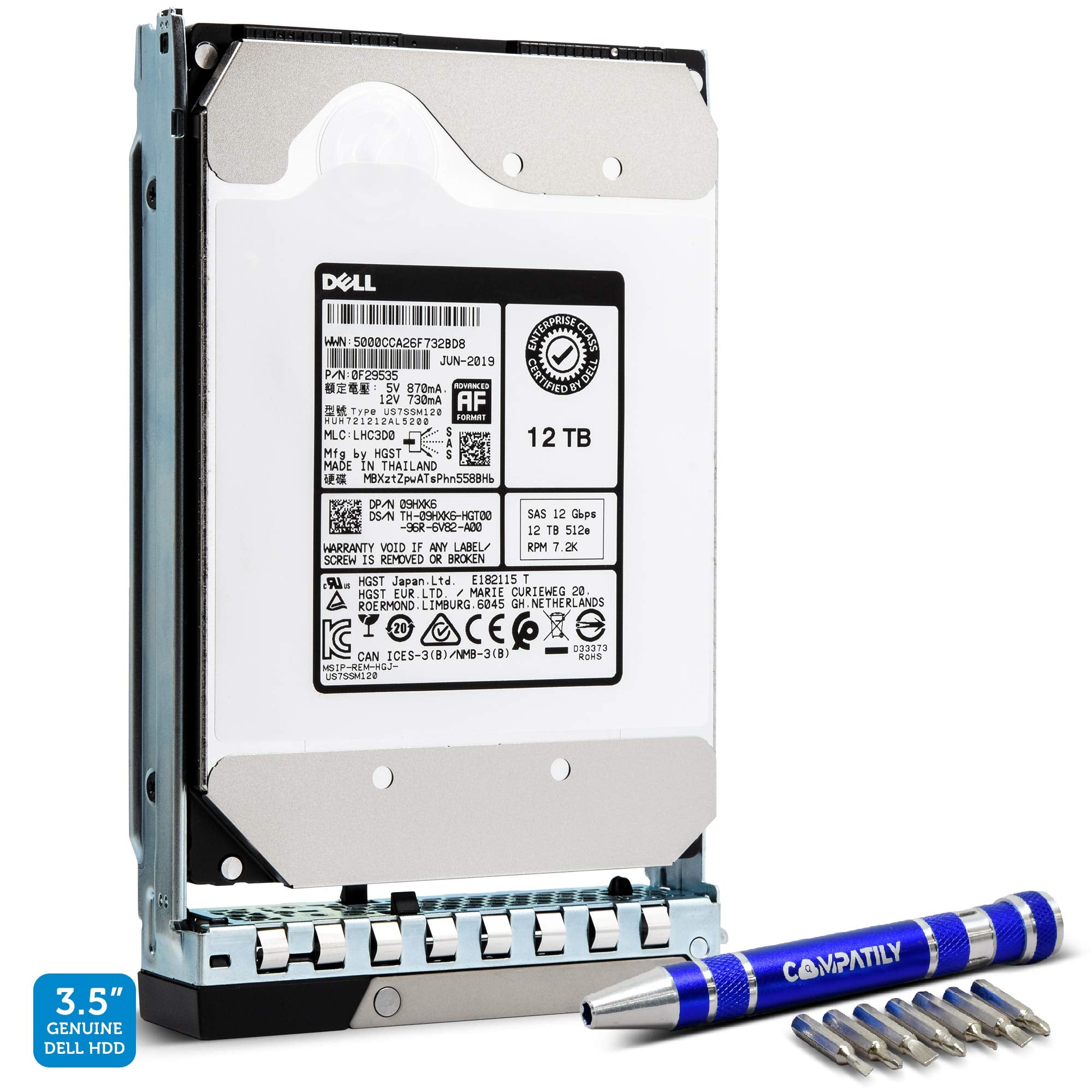 Dell 12 TB Hard Drive - 3.5" Internal - Near Line SAS (NL-SAS) (12Gb/s SAS) 401-ABHX