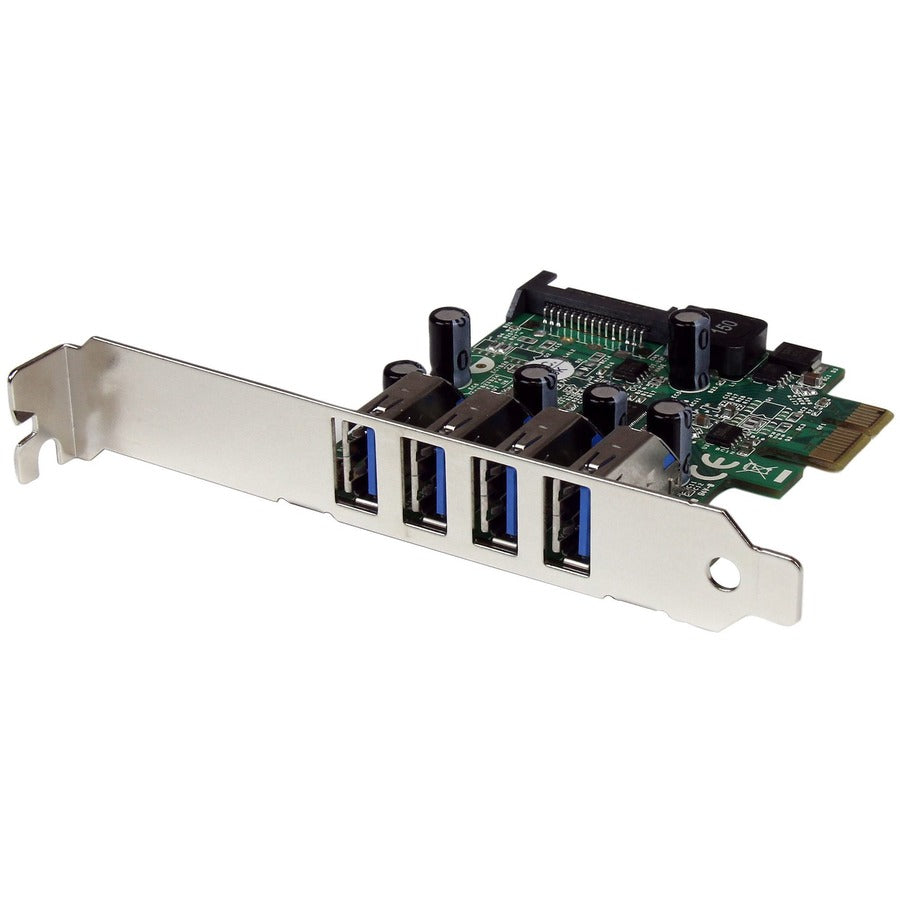 StarTech.com Adaptateur de carte contrôleur USB 3.0 SuperSpeed PCI Express 4 ports avec UASP - Alimentation SATA PEXUSB3S4V