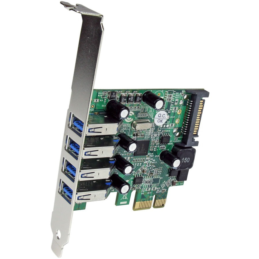 StarTech.com Adaptateur de carte contrôleur USB 3.0 SuperSpeed PCI Express 4 ports avec UASP - Alimentation SATA PEXUSB3S4V