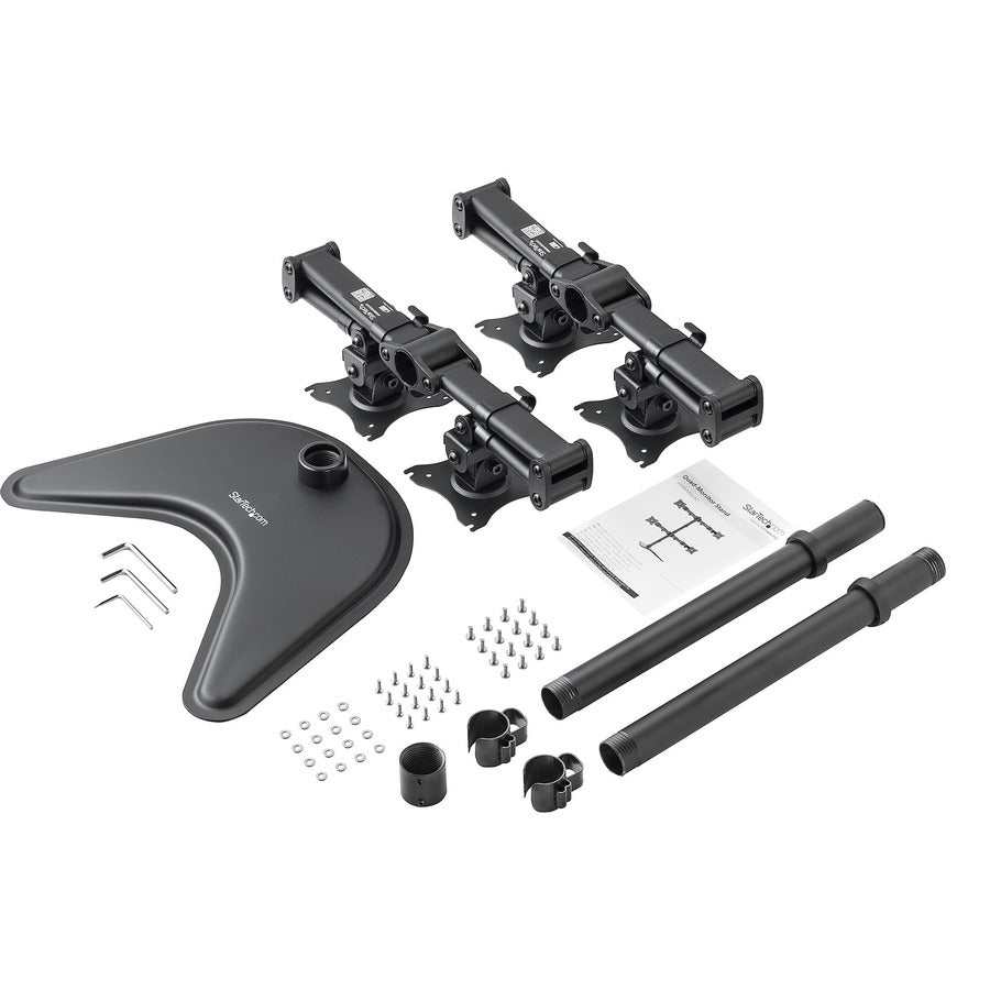StarTech.com Support pour écran quadruple - Barre transversale - Acier - Moniteurs jusqu'à 27" - Moniteur Vesa - Support pour écran d'ordinateur - Bras pour écran ARMBARQUAD