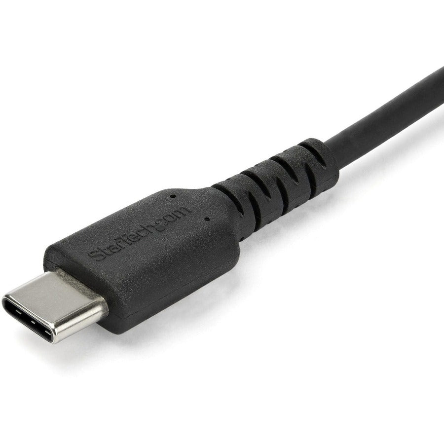 StarTech.com 2m USB A to USB C Charging Cable - Durable Fast Charge & Sync USB 2.0 to USB Type C Data Cord - Aramid Fiber M/M 3A Black RUSB2AC2MB