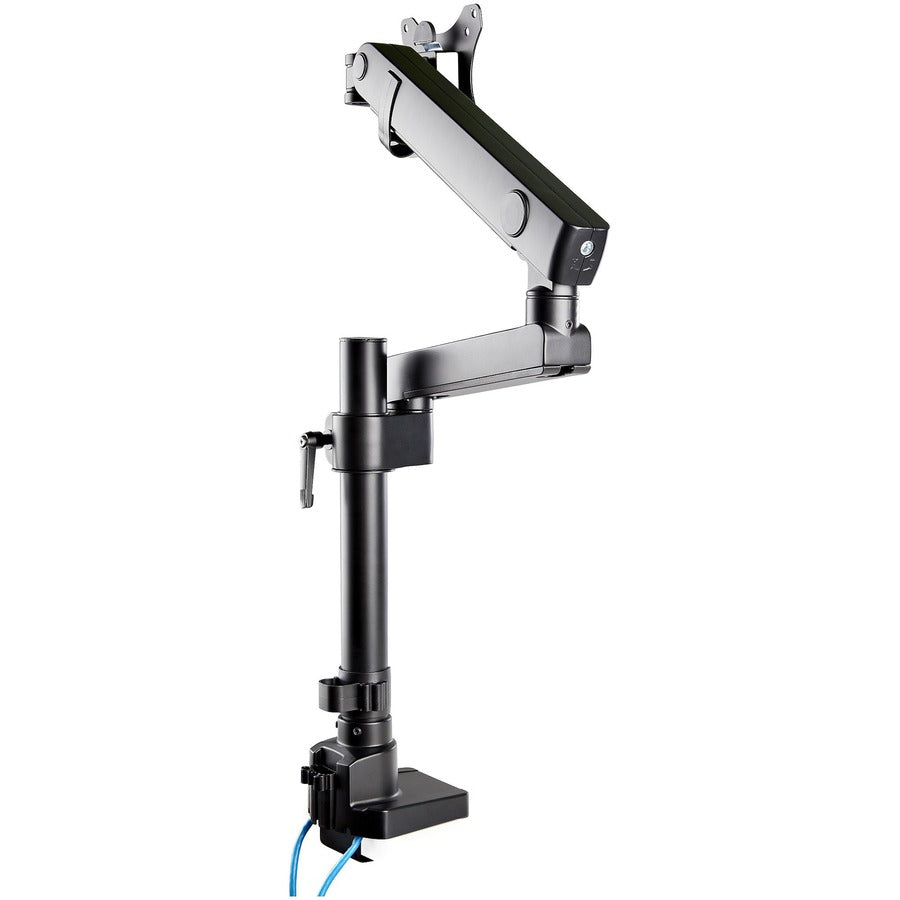 StarTech.com Desk Mount Monitor Arm with 2x USB 3.0 ports - Full Motion Single Monitor Pole Mount up to 8kg VESA Display - C-Clamp/Grommet ARMPIVOT2USB3
