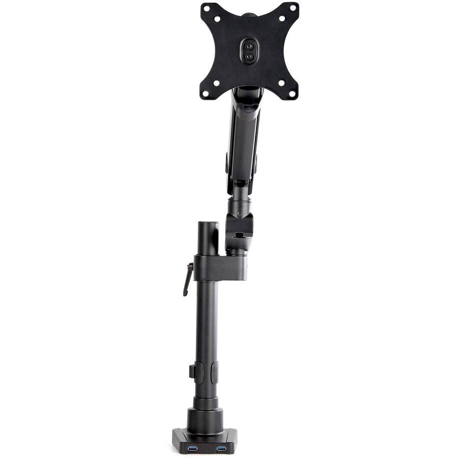 StarTech.com Desk Mount Monitor Arm with 2x USB 3.0 ports - Full Motion Single Monitor Pole Mount up to 8kg VESA Display - C-Clamp/Grommet ARMPIVOT2USB3