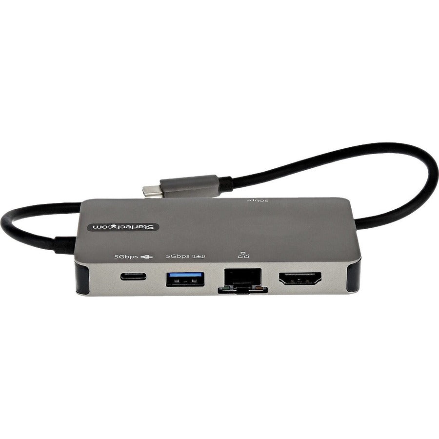 StarTech.com Adaptateur multiport USB-C, USB C vers 4K HDMI ou VGA, mini station d'accueil USB Type-C, 100 W PD Passthrough, 3 x USB 3.0, GbE, câble de 12" de long DKT30CHVPD2