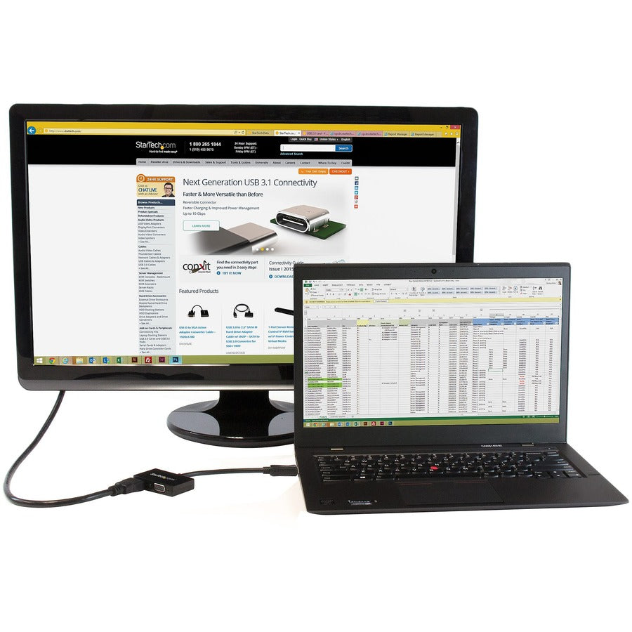 Adaptateur A/V de voyage StarTech.com : DisplayPort 2-en-1 vers HDMI ou VGA DP2HDVGA