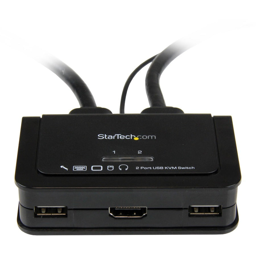 StarTech.com Commutateur KVM avec câble HDMI USB 2 ports avec audio et commutateur à distance - Alimenté par USB SV211HDUA