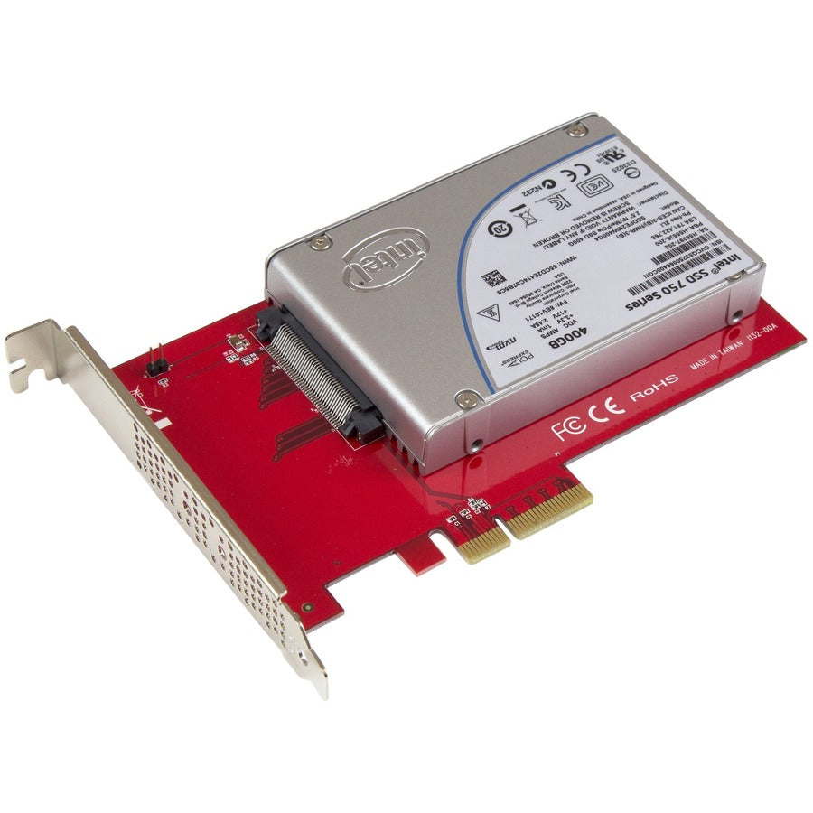 StarTech.com Adaptateur U.2 vers PCIe pour SSD NVMe U.2 2,5" - Adaptateur PCIe SFF-8639 - x4 PCI Express 3.0 - Adaptateur PCIe NVMe - Carte PCIe U.2 PEX4SFF8639
