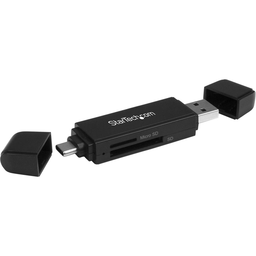 Star Tech.com USB 3.0 Memory Card Reader for SD and microSD Cards - USB-C and USB-A - Portable USB SD and microSD Card Reader SDMSDRWU3AC