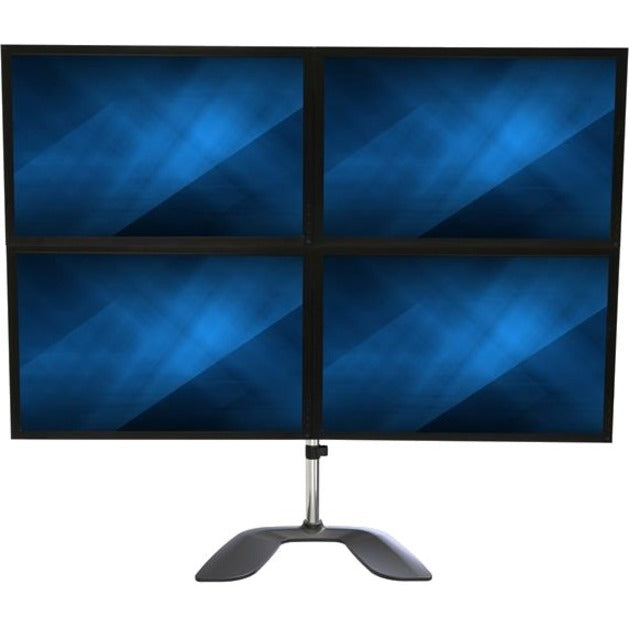 StarTech.com Quad Monitor Stand - Desktop VESA 4 Monitor Arm up to 32" Screens - Ergonomic Articulating Pole Mount - Adjustable - Silver ARMQUADSS