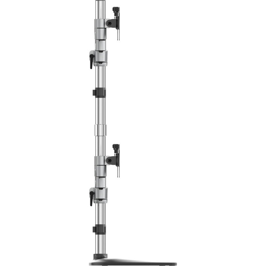 StarTech.com Quad Monitor Stand - Desktop VESA 4 Monitor Arm up to 32" Screens - Ergonomic Articulating Pole Mount - Adjustable - Silver ARMQUADSS