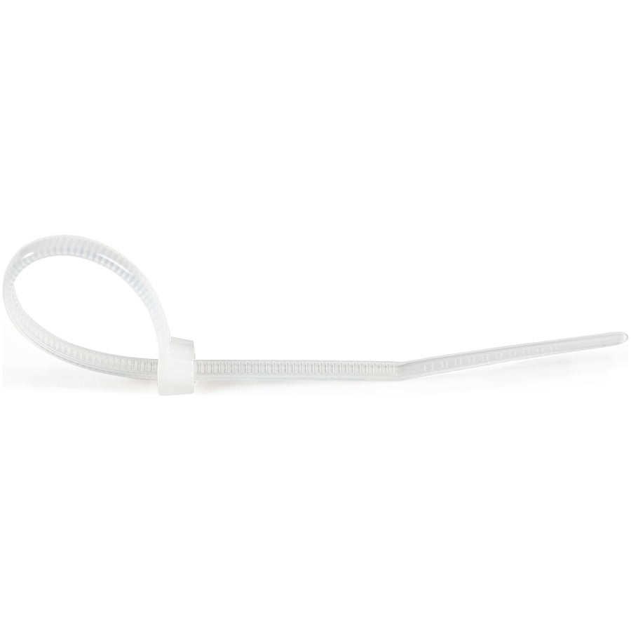 StarTech.com Attaches de câble 4"(10 cm), 7/8"(22 mm) de diamètre, résistance à la traction 18 lb (8 kg), attaches zippées autobloquantes en nylon, homologué UL, paquet de 1 000, blanc CBMZT4NK