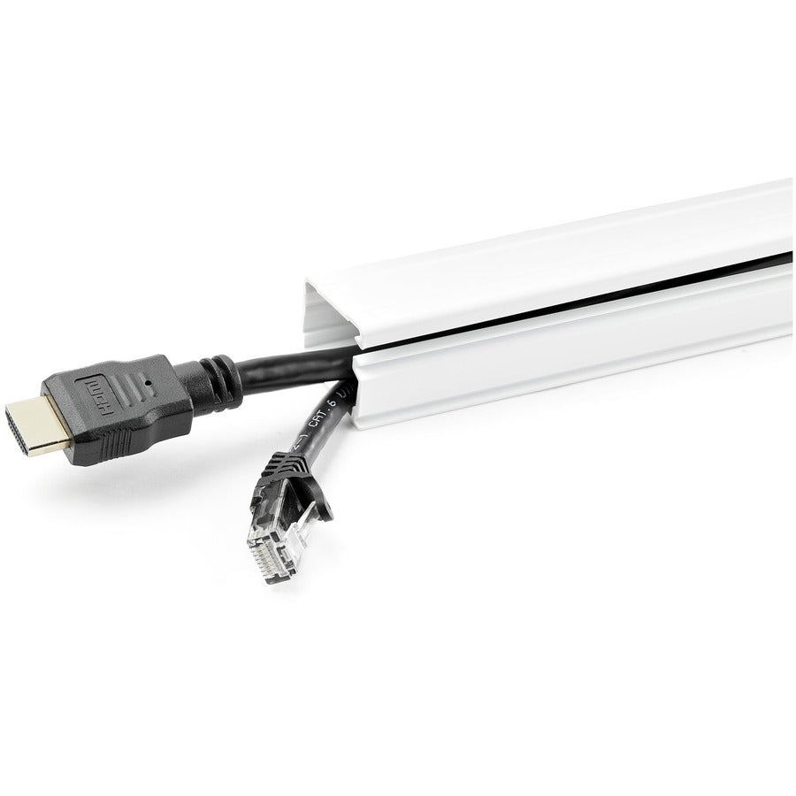 StarTech.com Cable Management Raceway w/ Adhesive Tape/Cover 1-1/8"(32mm)W x 3/4"(20mm)H x 6ft(1.8m)length, Network Cord Hider, UL Listed CBMOWD3220