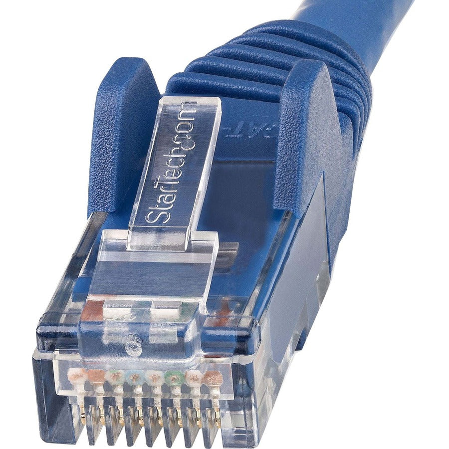 StarTech.com Câble Ethernet CAT6 de 10,7 m, LSZH (faible fumée, sans halogène) 10 GbE sans accroc, 100 W PoE UTP RJ45, cordon de brassage réseau bleu ETL N6LPATCH35BL