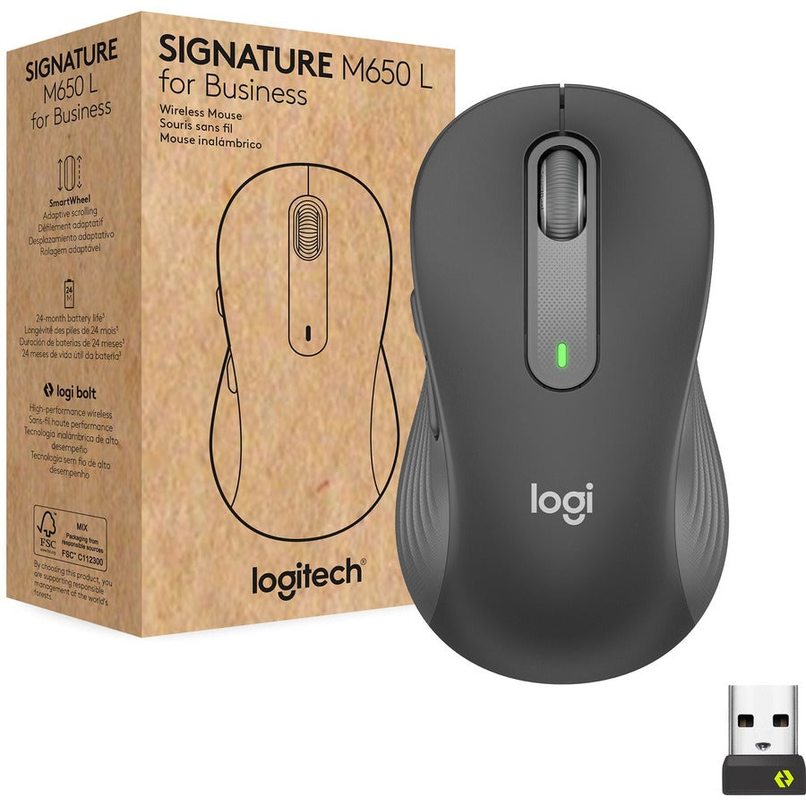 Logitech Signature M650 pour les entreprises (Graphite) - Boîte brune 910-006272