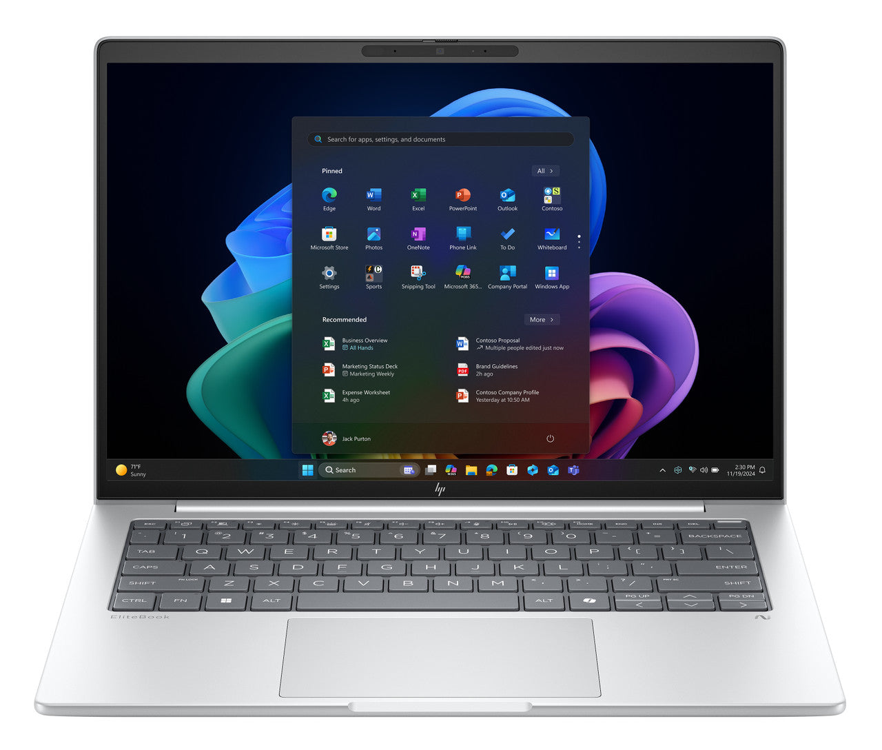 HP EliteBook 8 G1a 14" Touchscreen Copilot+ PC Notebook - WUXGA - AMD Ryzen AI 7 350 - 32 GB - 1 TB SSD - English, French Keyboard - Glacier Silver BL8K6UT#ABL