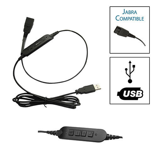 Câble adaptateur UC compatible Armor Jabra pour Cisco, Avaya et autres téléphones logiciels