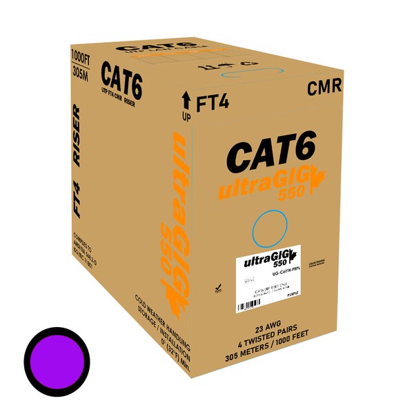 CAT6 BOX FT4 1000 FOOT - Purple