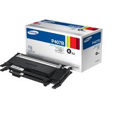 Samsung CLT-P407B Laser Toner Cartridge - Black - 2 Pack SU386A
