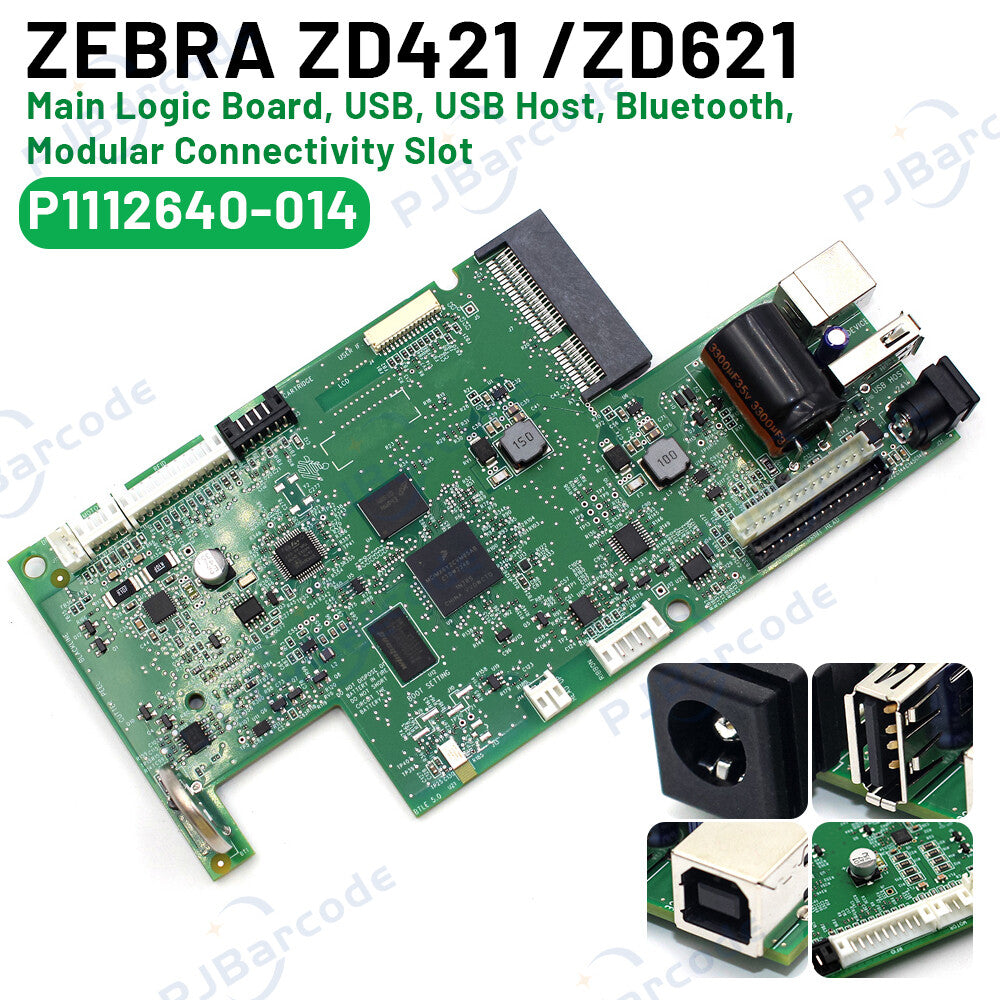 Zebra Main Logic Board, USB, USB Host, Bluetooth, Modular Connectivity Slot P1112640-014