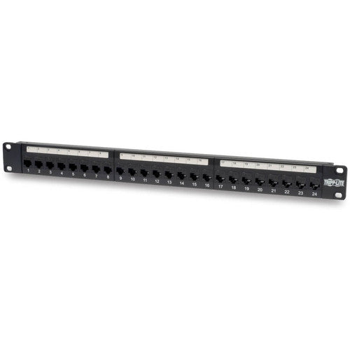 Tripp Lite 24-Port Cat6 Cat5 Patch Panel Feed Through Rackmount 568A/B RJ45 1URM TAA N254-024