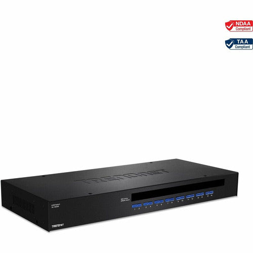 TRENDnet 16-Port Rack Mount USB KVM Switch, VGA and USB Connection, Supports USB and PS/2, Auto-Scan, Device Monitoring, Audible Feedback, Plug and Play, Hot Pluggable, Rack Mountable, Black, TK-1603R TK-1603R