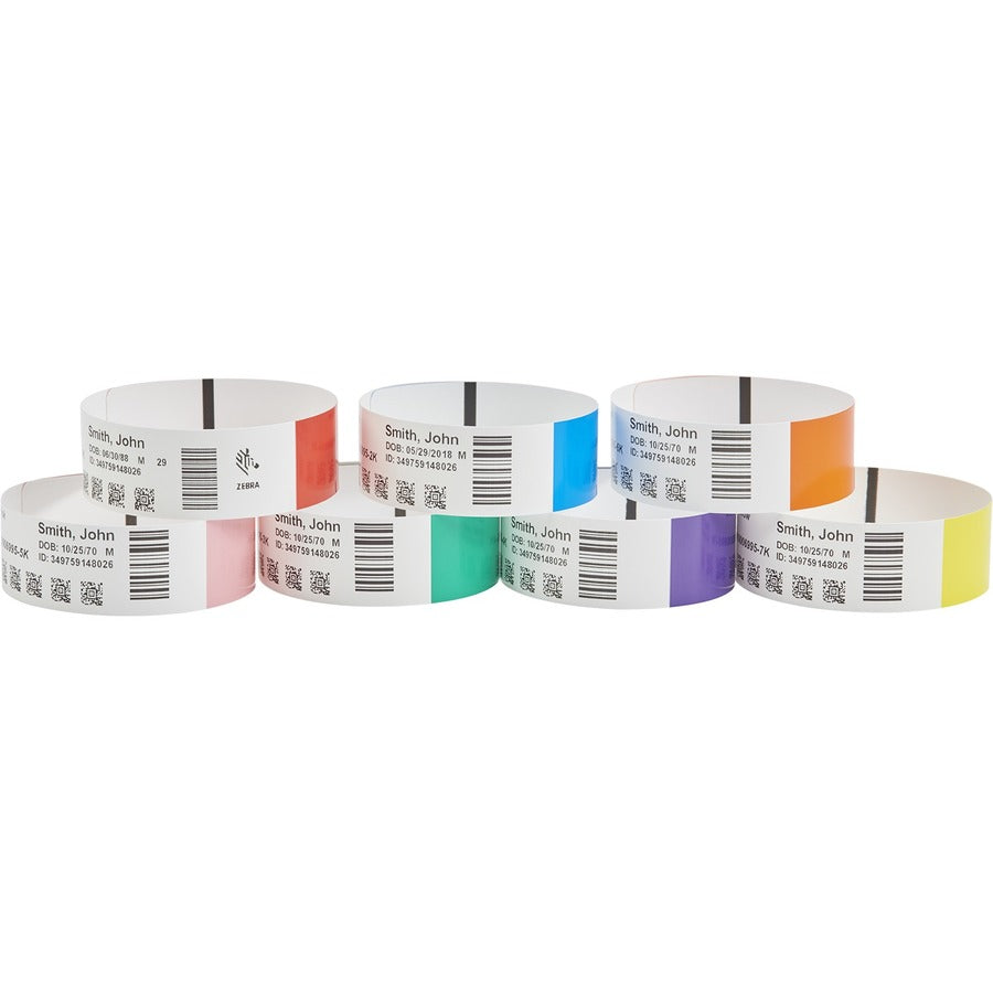 Zebra Wristband Polypropylene 1 x 11in Direct Thermal Zebra Z-Band Direct 3 in core 10005007