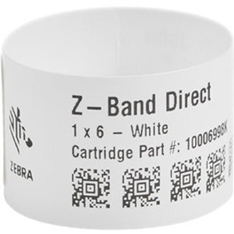Zebra Wristband Polypropylene 1 x 11in Direct Thermal Zebra Z-Band Direct 3 in core 10005007