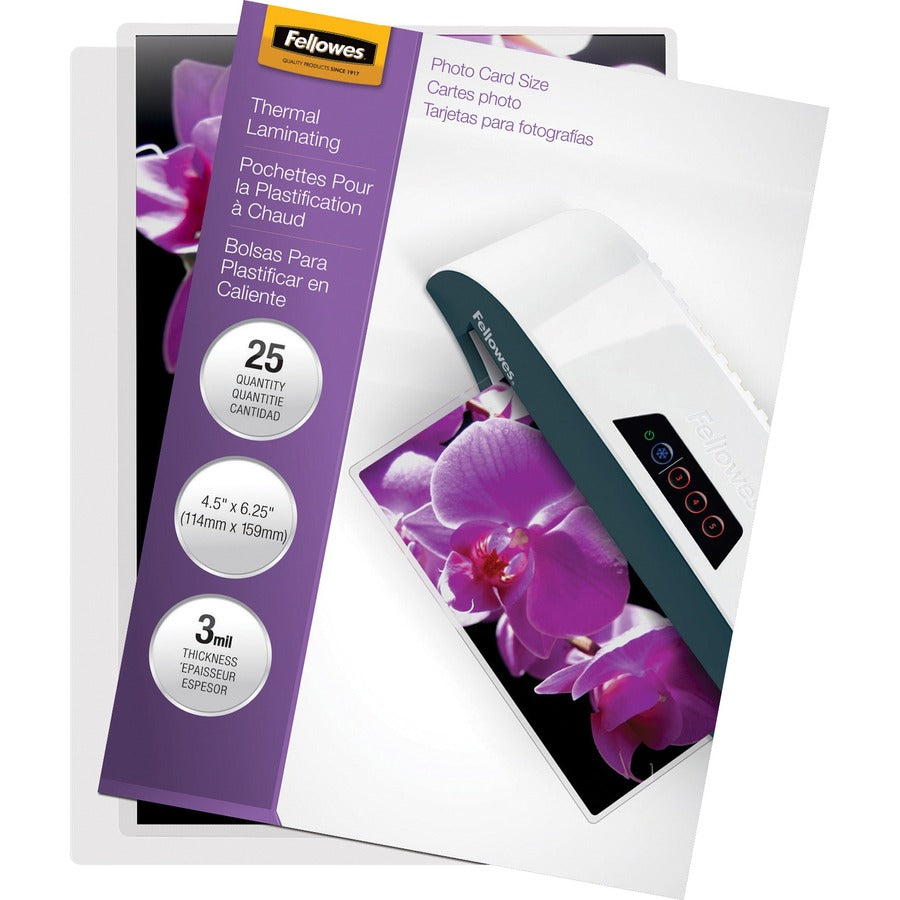 Fellowes Photo Card Glossy Thermal Laminating Pouches 5208301