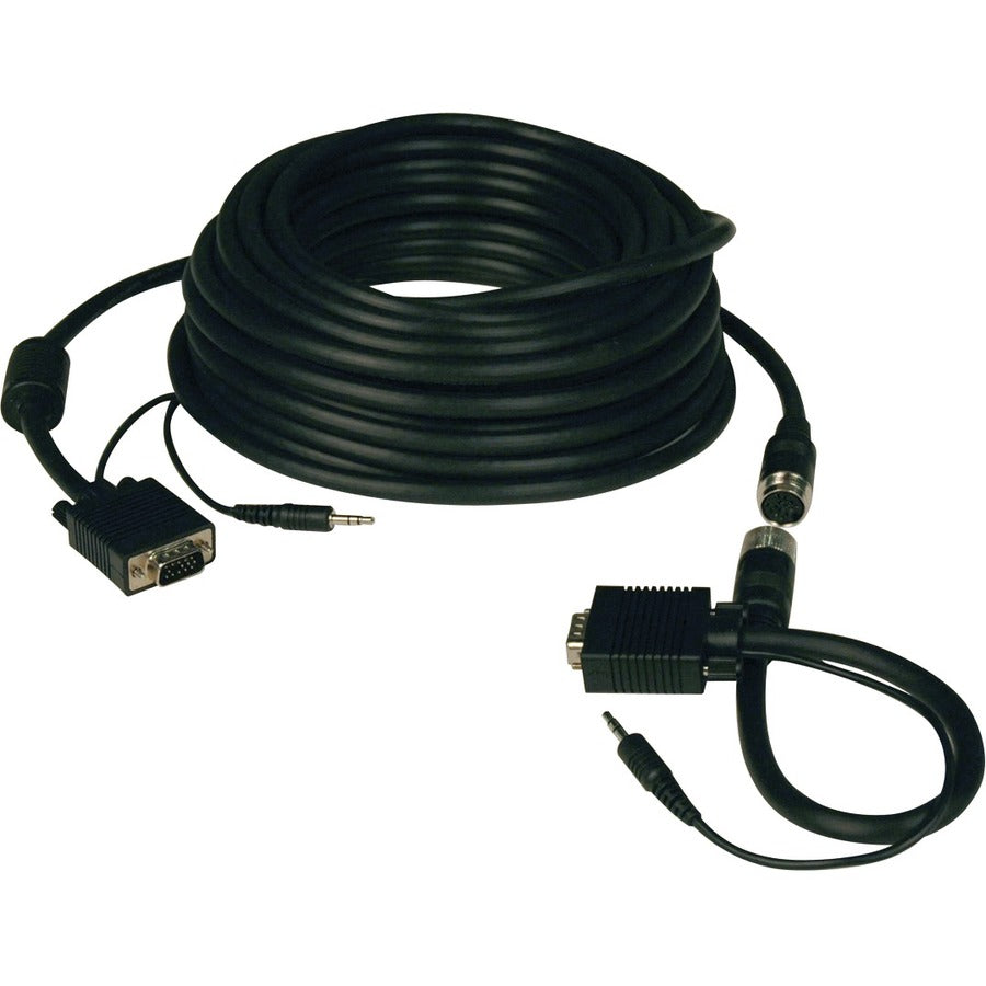 Tripp Lite 50ft SVGA / VGA Coax Monitor Cable with Audio and RGB High Resolution Easy Pull HD15 M/M 50' P504-050-EZ