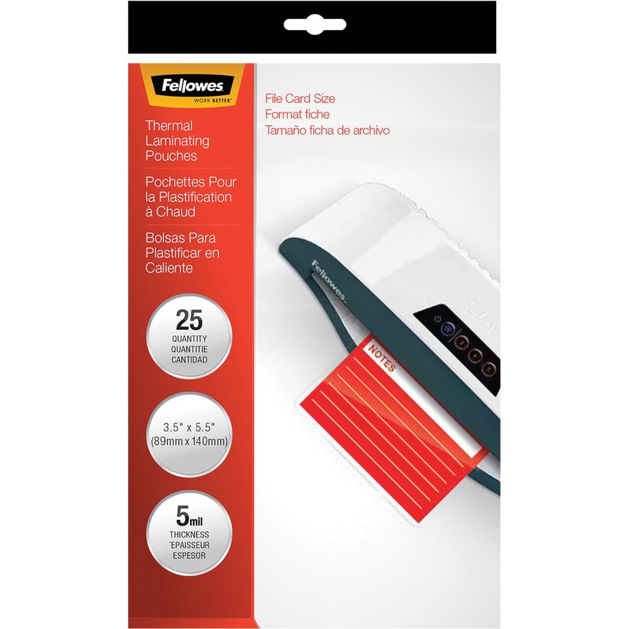 Fellowes Glossy Pouches - File Card, 5 mil, 25 pack 52008