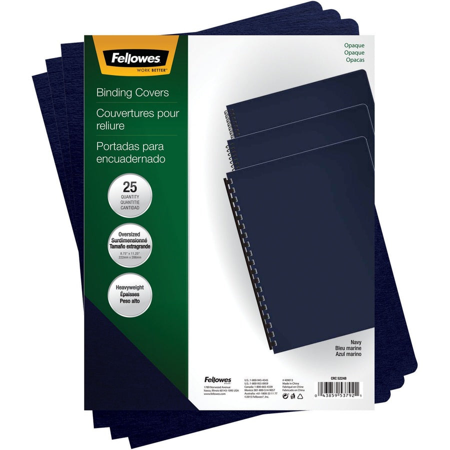 Fellowes Futura&trade; Presentation Covers - Oversize, Navy, 25 pack 5224801