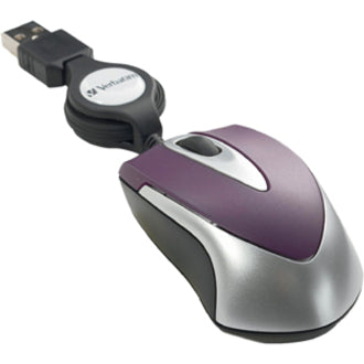 Verbatim Mini Travel Optical Mouse - Purple 97253