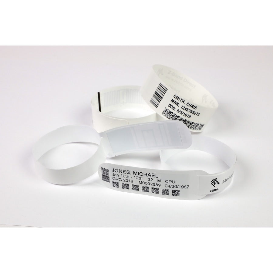 Zebra Z-Band Comfort Wristband Cartridge Kit (White) 10011953K