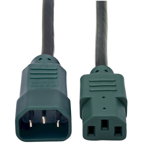 Tripp Lite 4ft Computer Power Cord Extension Cable C14 to C13 Green 10A 18AWG 4' P004-004-GN