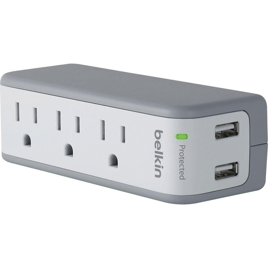 Belkin 3-Outlet Mini Travel Surge Protector with USB Ports (2.1 AMP) BST300bg