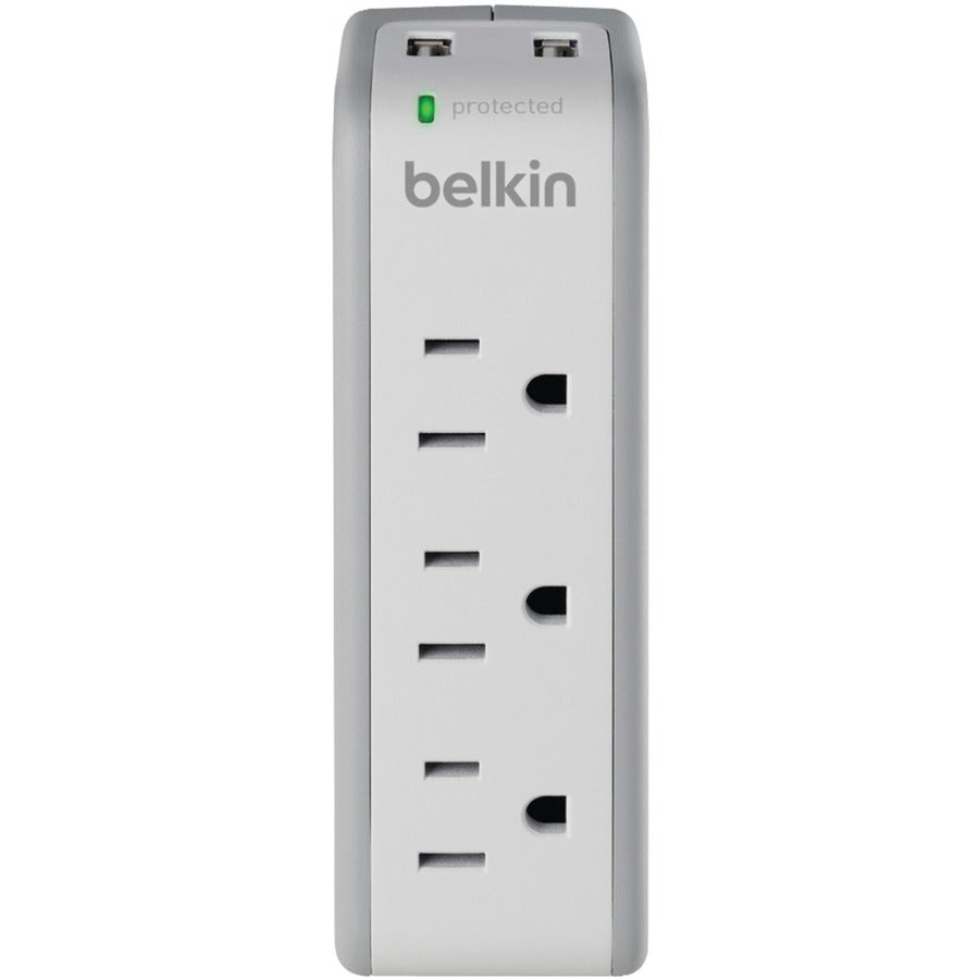 Belkin 3-Outlet Mini Travel Surge Protector with USB Ports (2.1 AMP) BST300bg