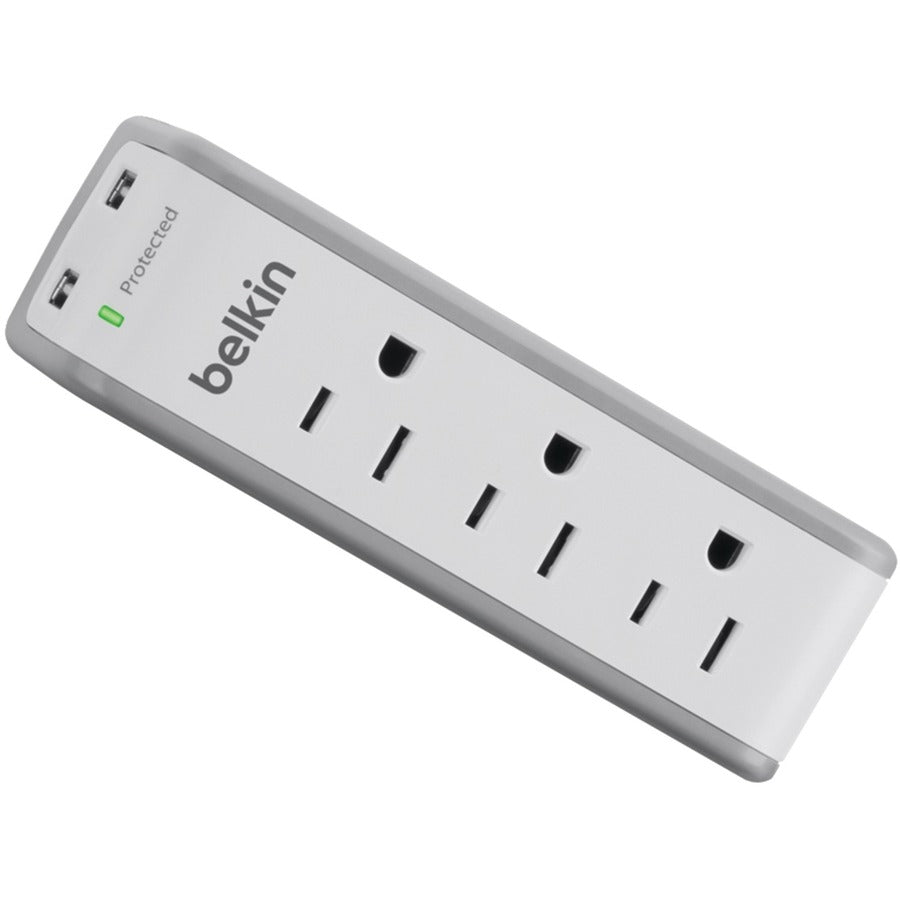 Belkin 3-Outlet Mini Travel Surge Protector with USB Ports (2.1 AMP) BST300bg