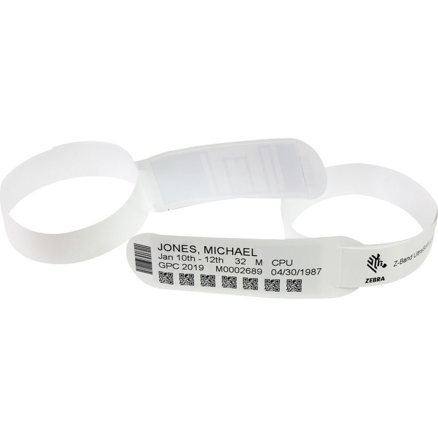 Zebra Z-Band UltraSoft Wristband Cartridge Kit (White) 10015358K