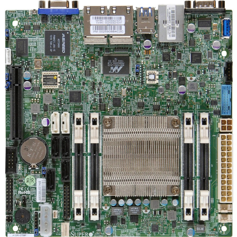 Supermicro A1SRi-2758F Desktop Motherboard - Intel Chipset - Socket BGA-1283 - Mini ITX MBD-A1SRI-2758F-O