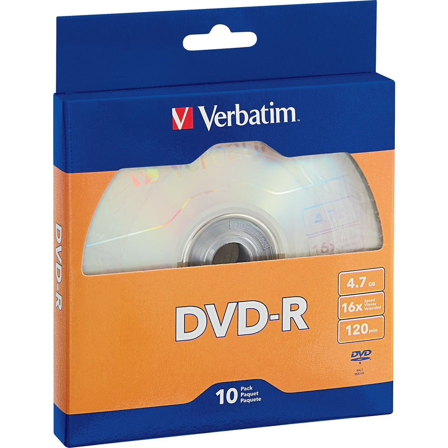 Verbatim DVD-R 4.7GB 16X with Branded Surface - 10pk Bulk Box 97957