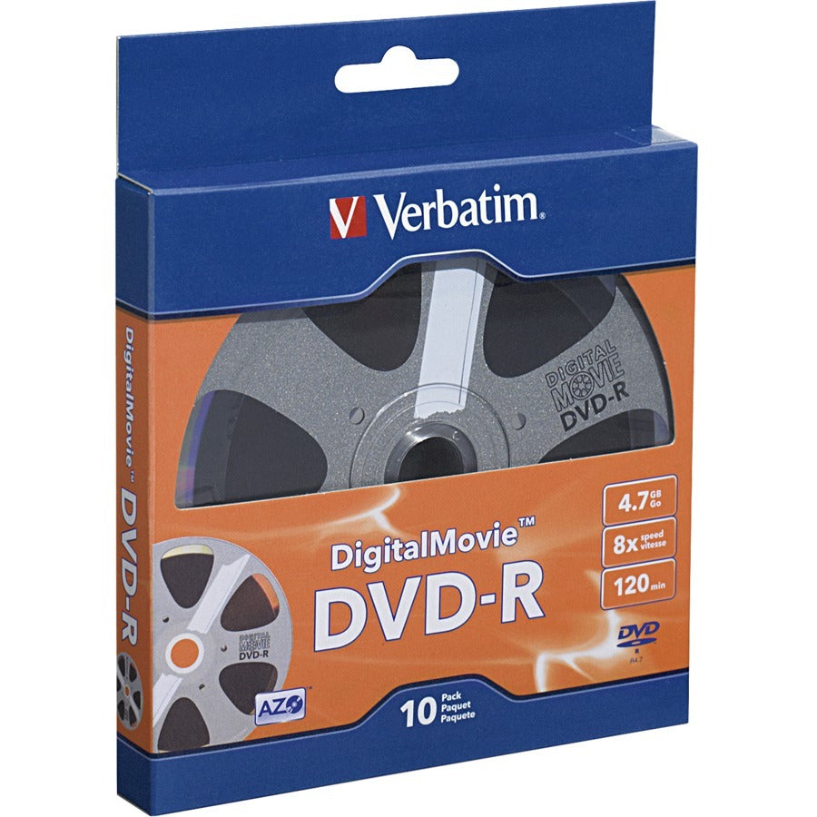 Verbatim DVD-R 4.7GB 8X with DigitalMovie Surface - 10pk Bulk Box 97946