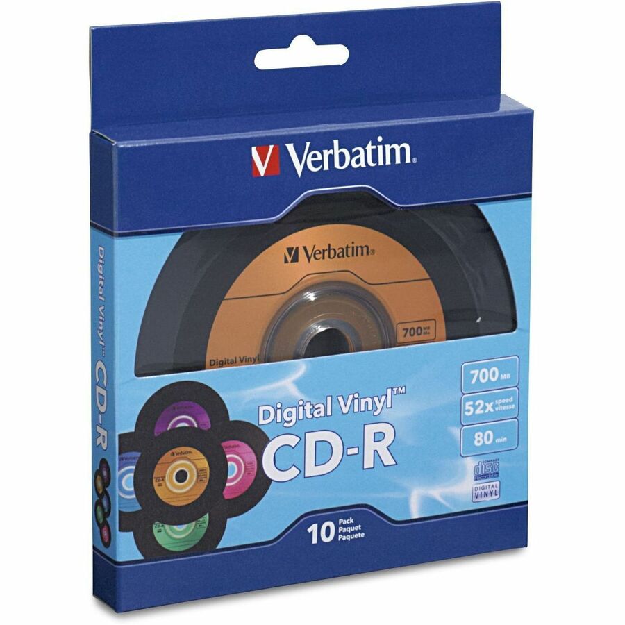 Verbatim Digital Vinyl CD Recordable Media - CD-R - 52x - 700 MB - 10 Pack 97935